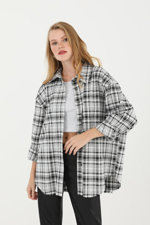 Kadın Ekose Gömlek  - 32083GML