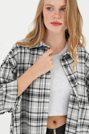 Kadın Ekose Gömlek  - 32083GML