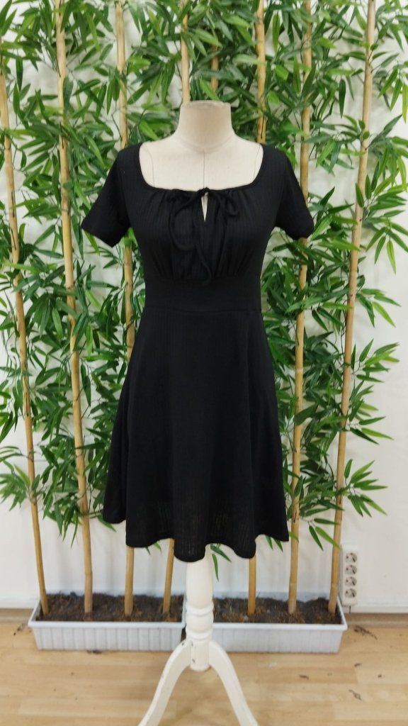 Rochie tip corset pentru femei, cu mânecă scurtă, decolteu pătrat și șireturi, 33790