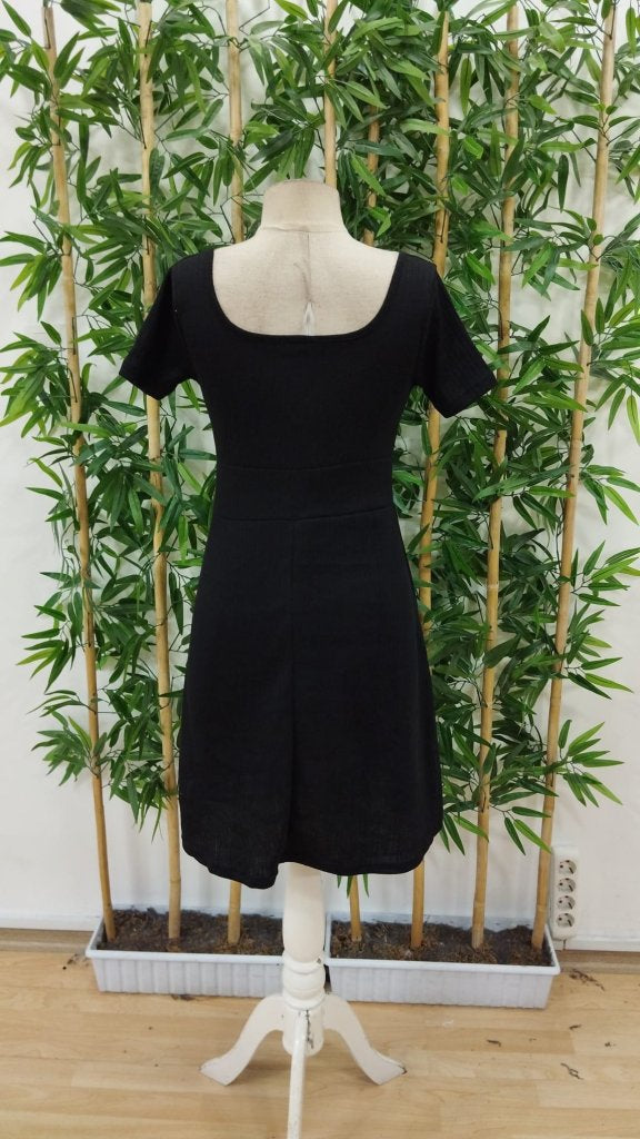 Rochie tip corset pentru femei, cu mânecă scurtă, decolteu pătrat și șireturi, 33790