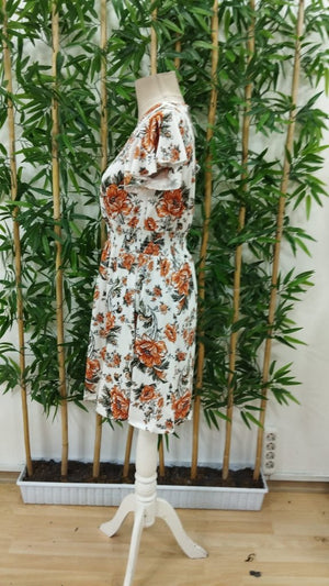 Rochie Supreme pentru femei, cu mânecă scurtă, decolteu înfășurat, cu curea, model floral, 25299