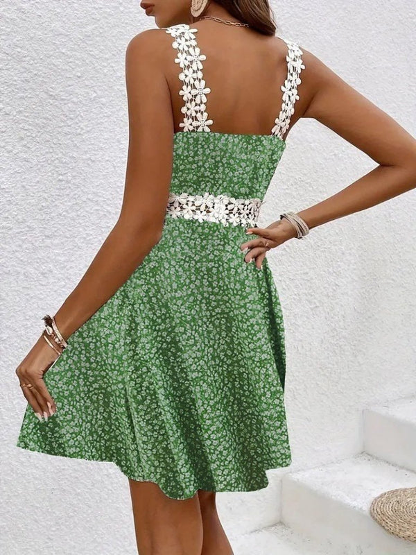 Rochie Supreme pentru femei, cu guler din dantelă și model floral, 27509