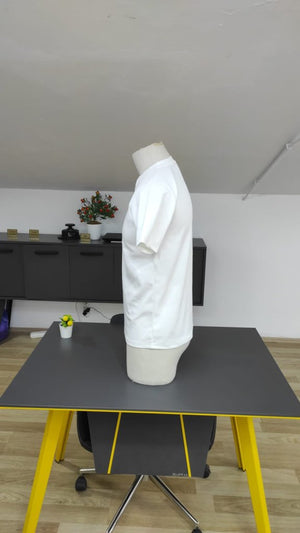Bluză bărbătească cu mânecă scurtă, guler rotund, tricotată cu împletitură, 25374