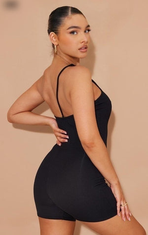 Salopetă mini bodycon asimetrică cu bretele pentru femei, 27657