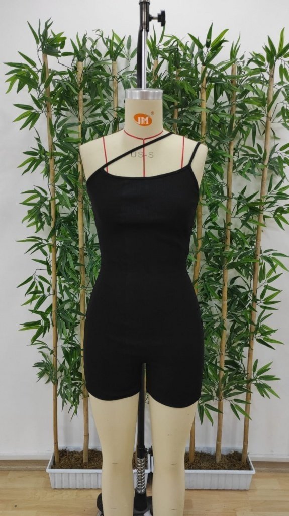 Salopetă mini bodycon asimetrică cu bretele pentru femei, 27657