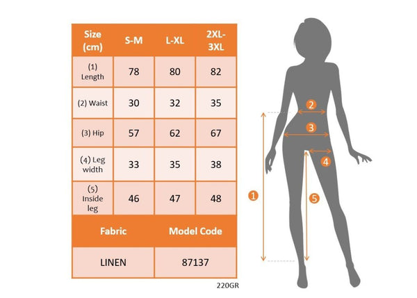 Kadın Beli Lastikli Düğme Ve Cep Detaylı Kapri Ithal Keten Pantolon , 25498