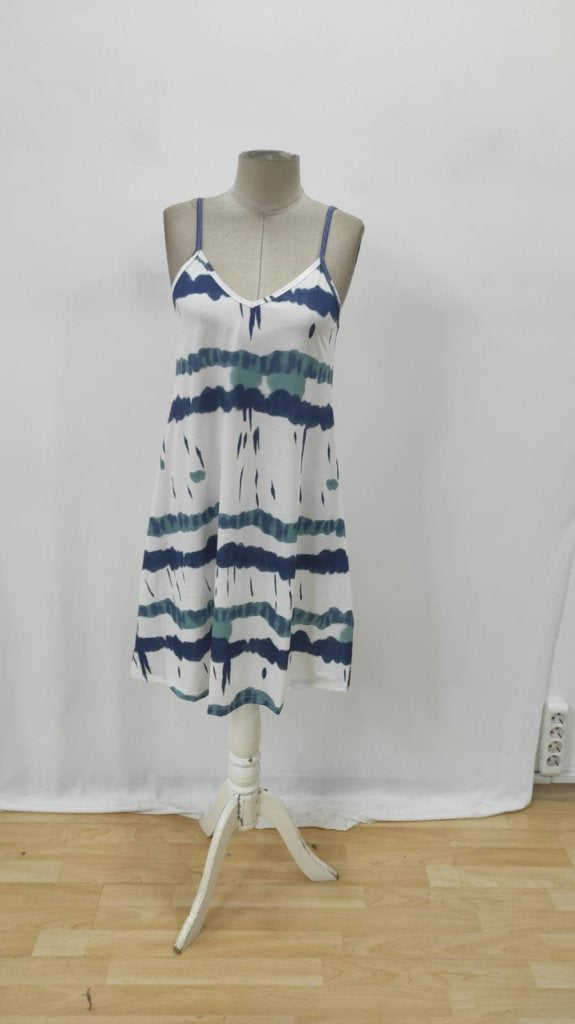 Rochie Supreme multicoloră cu bretele și decolteu în V pentru femei, 25874