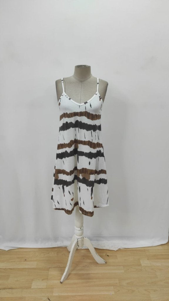 Rochie Supreme multicoloră cu bretele și decolteu în V pentru femei, 25876