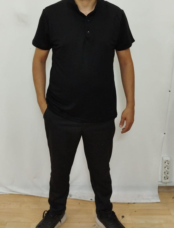 Erkek Kısa Kollu Hakim Yaka önü Düğmeli Viskon Bluz, 26883