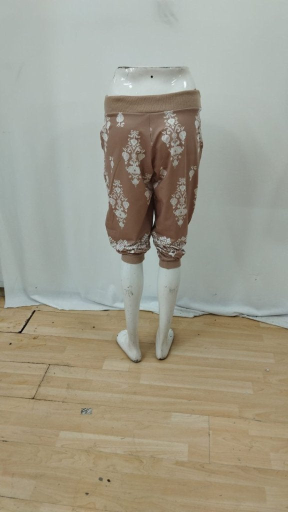 Kadın Beli Lastikli Etnik Desenli Kapri Süprem Pantolon, 25967