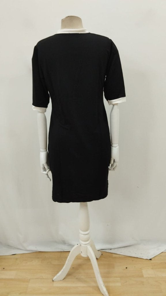 Rochie de damă din viscoză cu mânecă scurtă, fermoar, buzunare și crăpături laterale, 27160