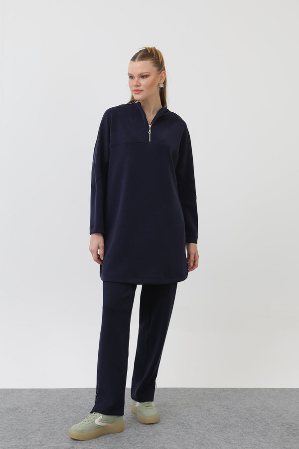 Kadın Önü Fermuar Detaylı Tunik - 10611TUN - NAVY