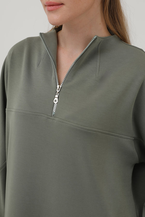 Kadın Önü Fermuar Detaylı Tunik - 10611TUN