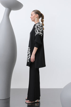 Kadın Kargo Cepli Omuzları Ve Cebi Garnili Tunik - 10624TNK