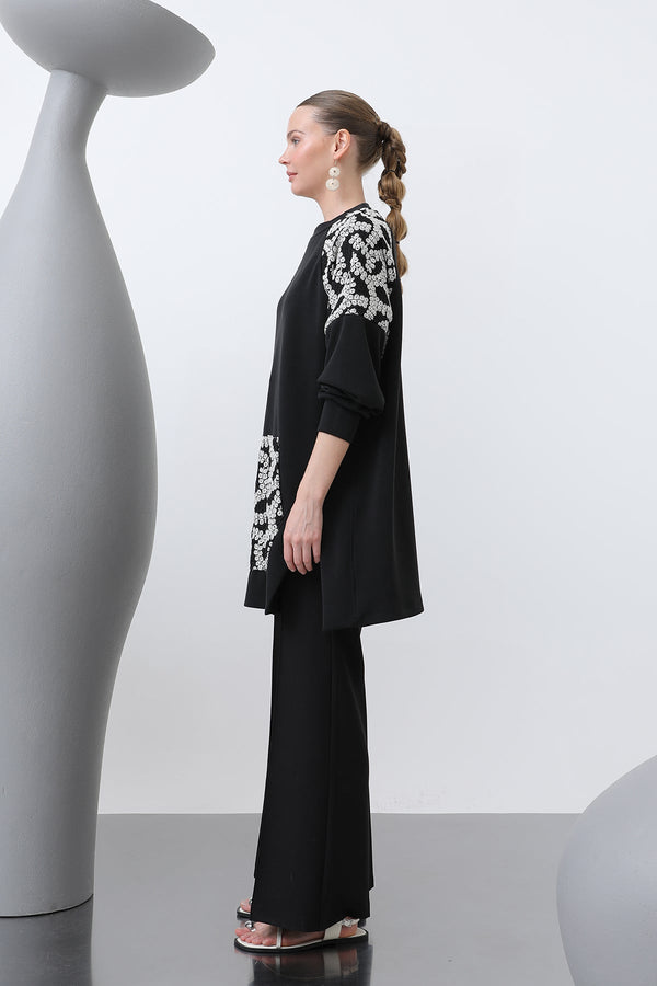 Kadın Kargo Cepli Omuzları Ve Cebi Garnili Tunik - 10624TNK