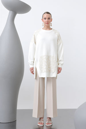 Kadın Kargo Cepli Omuzları Ve Cebi Garnili Tunik - 10624TNK