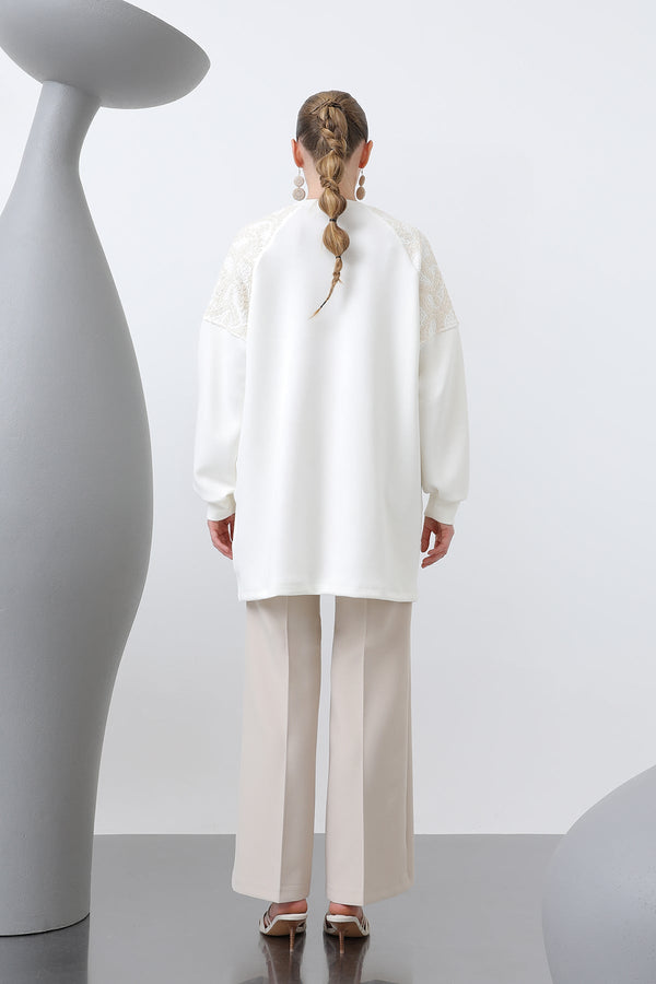 Kadın Kargo Cepli Omuzları Ve Cebi Garnili Tunik - 10624TNK