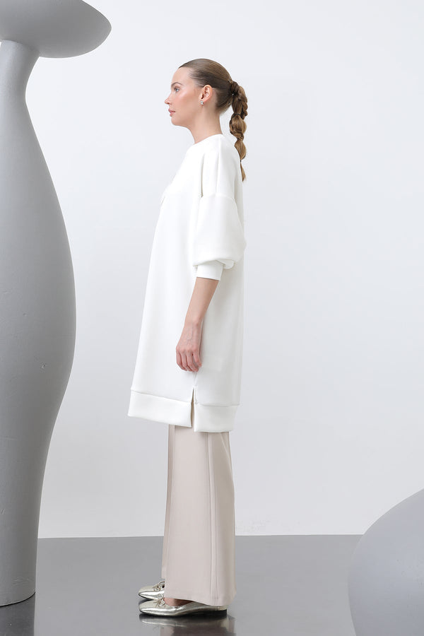 Kadın Önü İşlemeli Garni Detaylı Tunik - 10627TNK