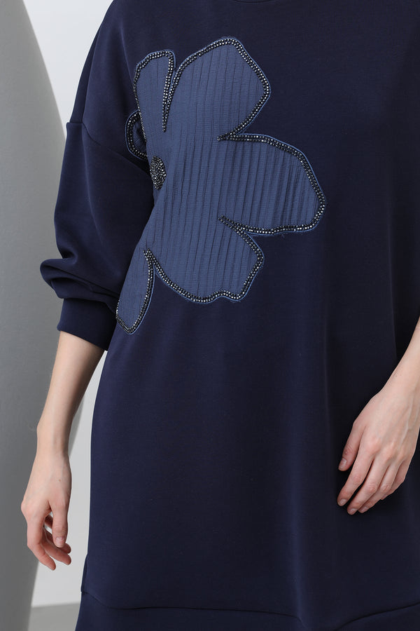 Kadın Önü İşlemeli Garni Detaylı Tunik - 10627TNK