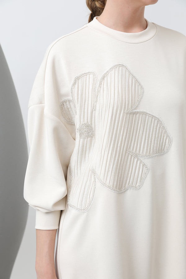 Kadın Önü İşlemeli Garni Detaylı Tunik - 10627TNK