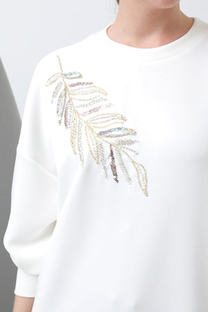 Kadın Omuzu Nakış işlemeli Tunik - 10629TNK