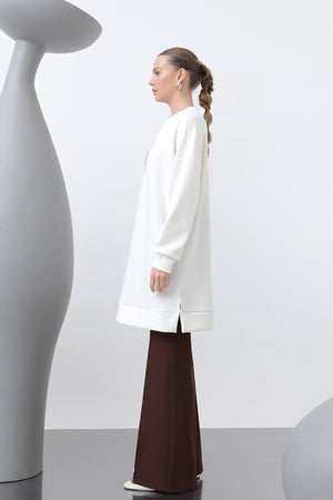 Kadın Omuzu Nakış işlemeli Tunik - 10629TNK