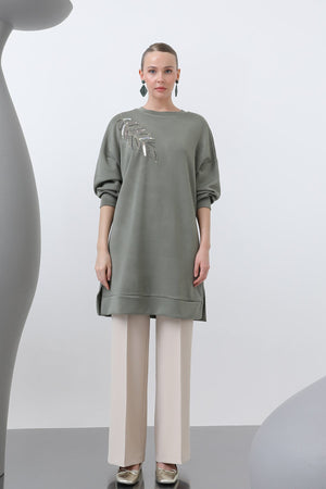 Kadın Omuzu Nakış işlemeli Tunik - 10629TNK