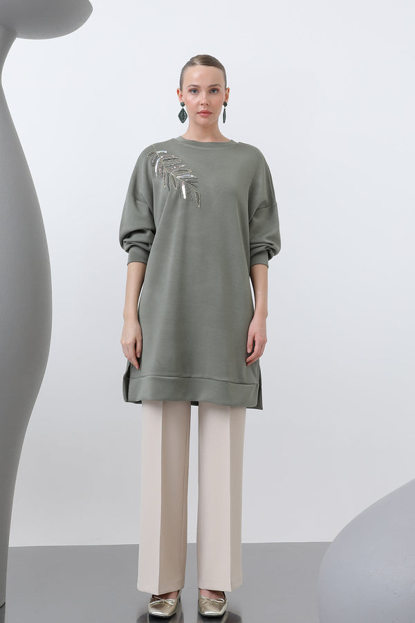 Kadın Omuzu Nakış işlemeli Tunik - 10629TNK
