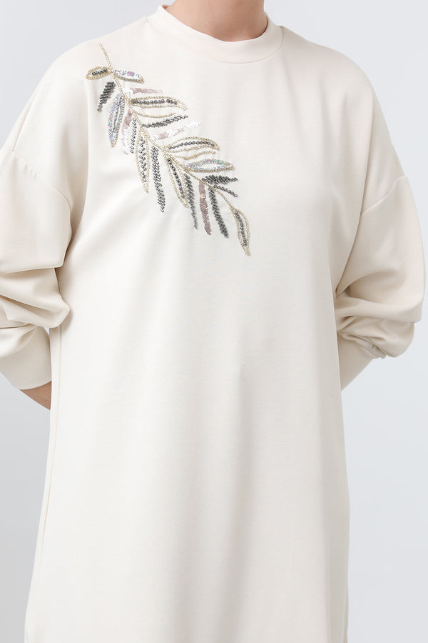 Kadın Omuzu Nakış işlemeli Tunik - 10629TNK