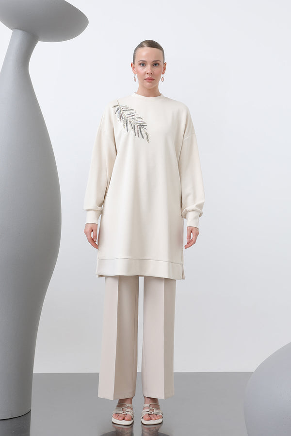 Kadın Omuzu Nakış işlemeli Tunik - 10629TNK