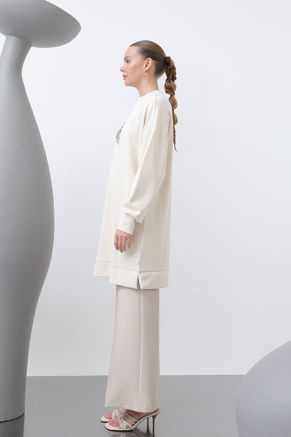 Kadın Omuzu Nakış işlemeli Tunik - 10629TNK