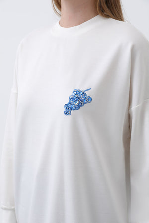 Kadın Önü Üzüm Arkası Meyveli Nakışlı Tunik - 10653TUN