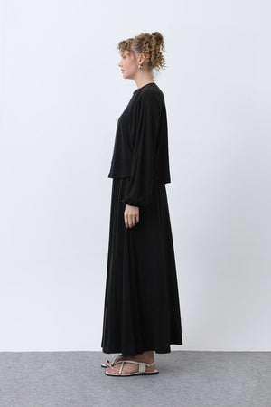 Kadın Önü Dikiş Detaylı Etekli Takım - 14343TKS