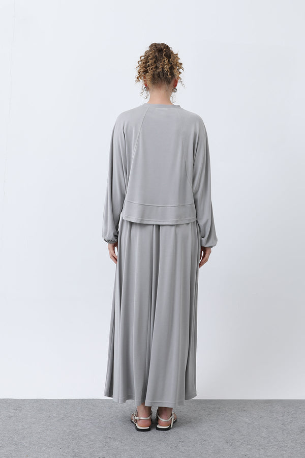 Kadın Önü Dikiş Detaylı Etekli Takım - 14343TKS