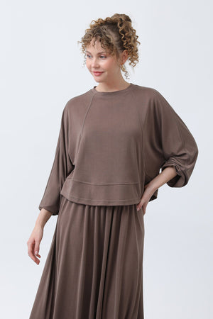 Kadın Önü Dikiş Detaylı Etekli Takım - 14343TKS