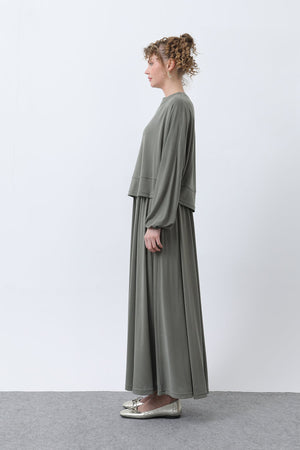 Kadın Önü Dikiş Detaylı Etekli Takım - 14343TKS