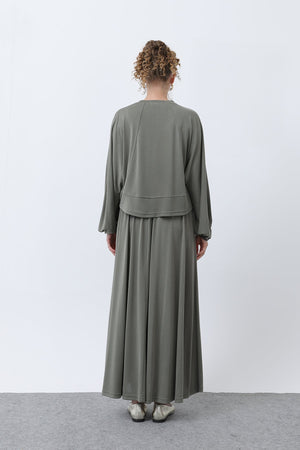 Kadın Önü Dikiş Detaylı Etekli Takım - 14343TKS