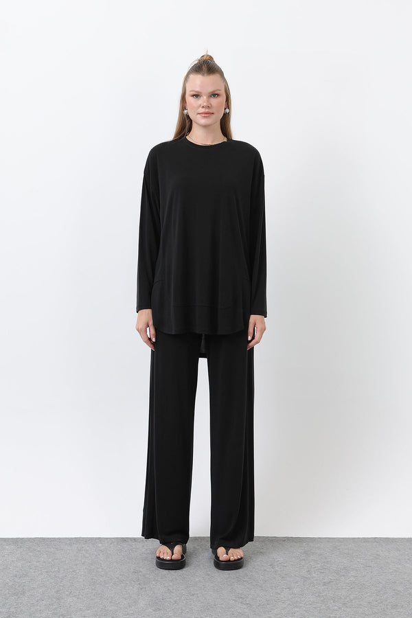 Kadın Önü Dikiş Detaylı Pantolonlu Takım - 14344TKS