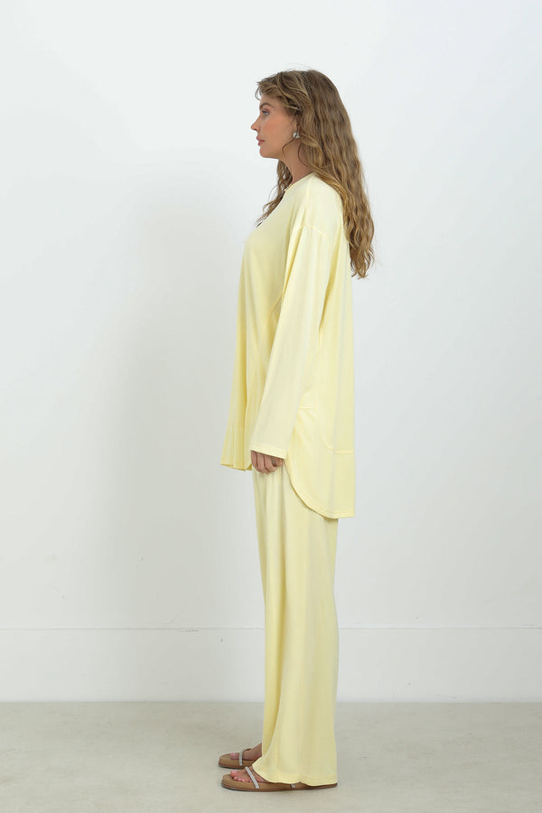 Kadın Önü Dikiş Detaylı Pantolonlu Takım - 14344TKS