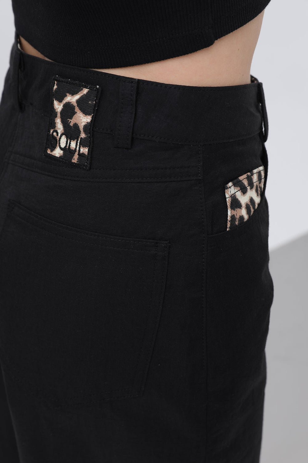 Kadın Cep Detaylı  Bol Pantolon - 32116PNT - BLACK