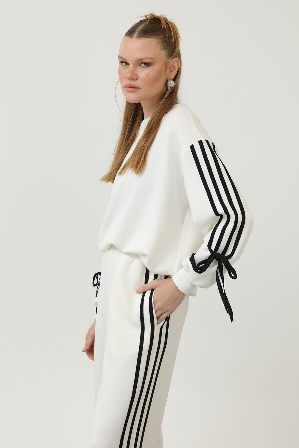 Kadın Grogrenli İkili Takım - 32142TKS - ECRU