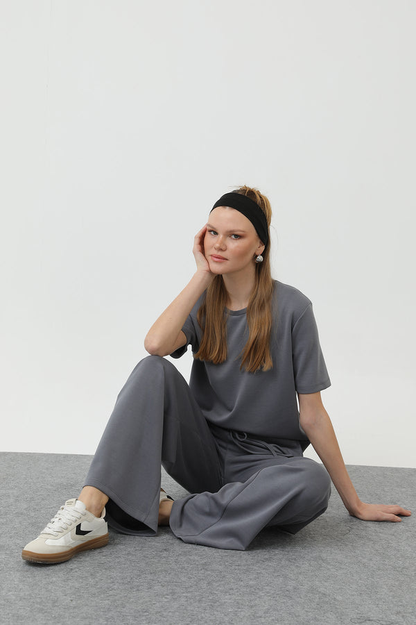 Kadın Basic Eşofman Takım - 32155TKS - ANTRACITE