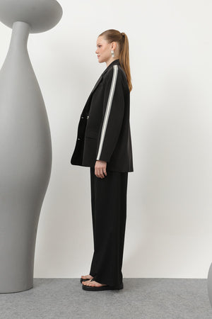 Kadın Şerit Detaylı Blazer Ceket - 32199CKT