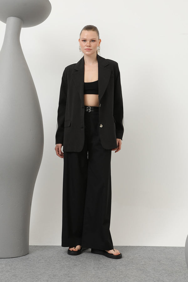 Kadın Şerit Detaylı Blazer Ceket - 32199CKT