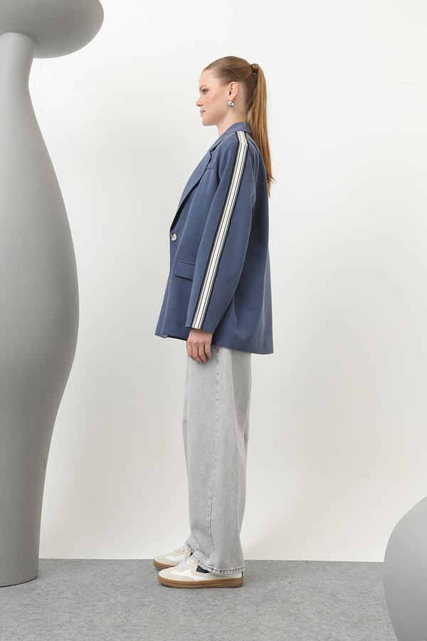 Kadın Şerit Detaylı Blazer Ceket - 32199CKT