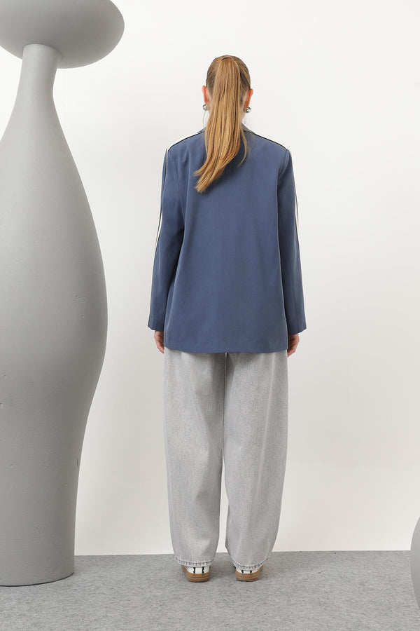 Kadın Şerit Detaylı Blazer Ceket - 32199CKT