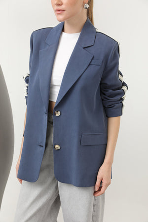 Kadın Şerit Detaylı Blazer Ceket - 32199CKT