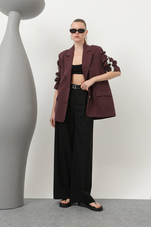 Kadın Şerit Detaylı Blazer Ceket - 32199CKT