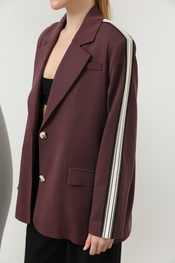 Kadın Şerit Detaylı Blazer Ceket - 32199CKT