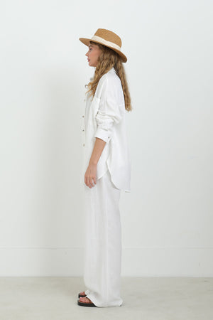 Kadın Basic Keten Gömlek - 32307GML